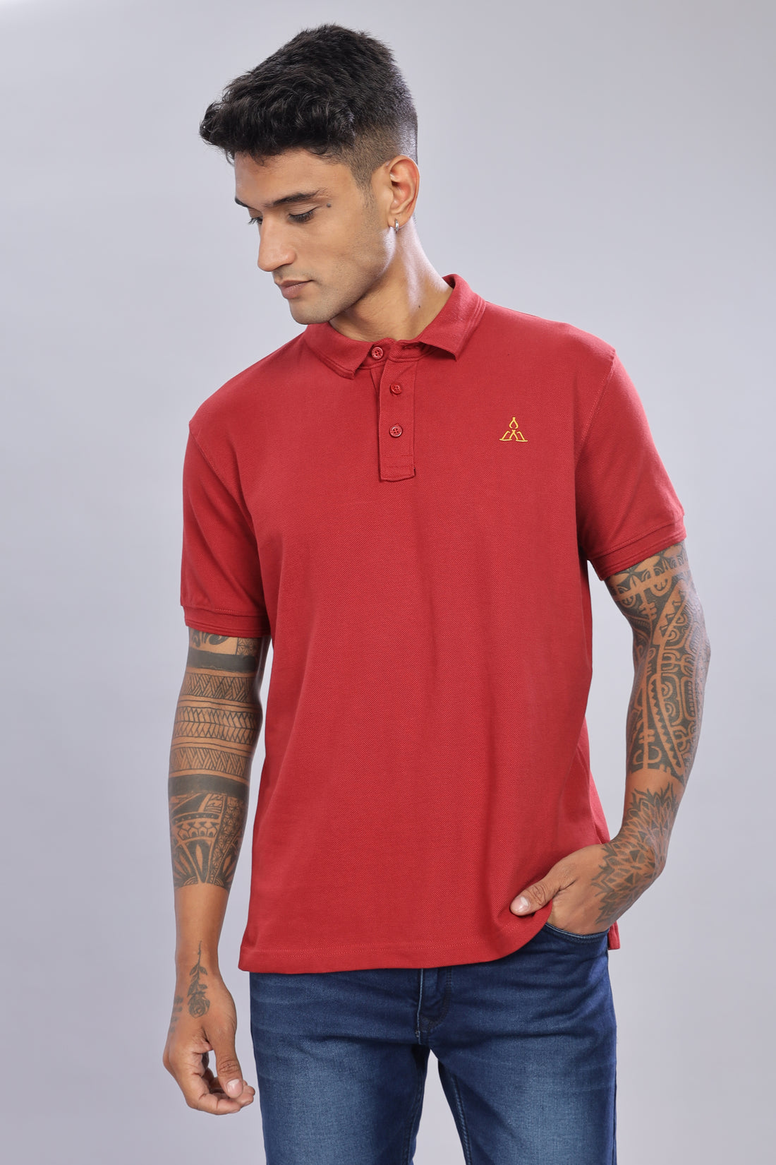 Embrace The Nature Executive Fit Rust color Polo T-Shirt