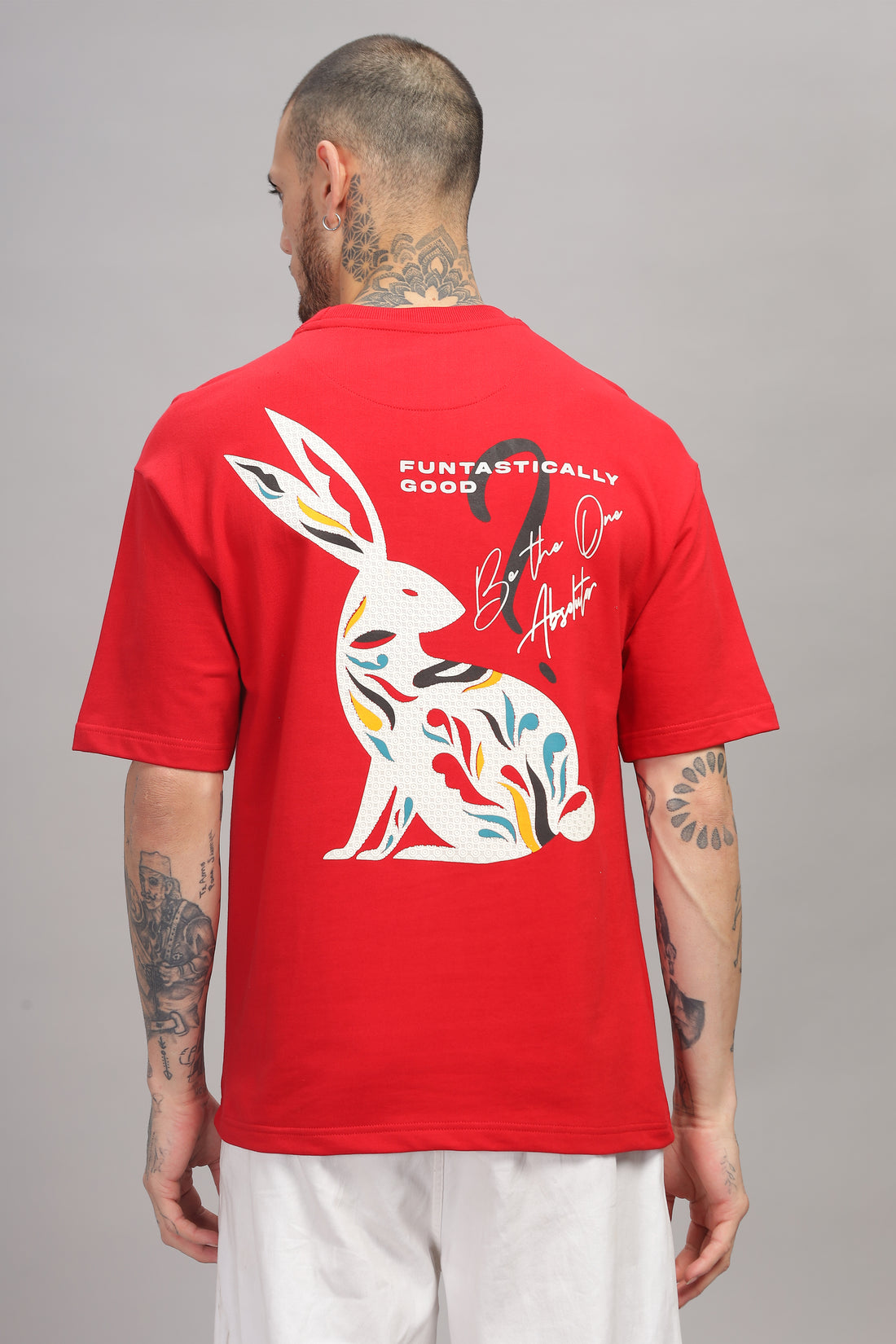 Funtastic Rabbit Oversized Red T-shirt