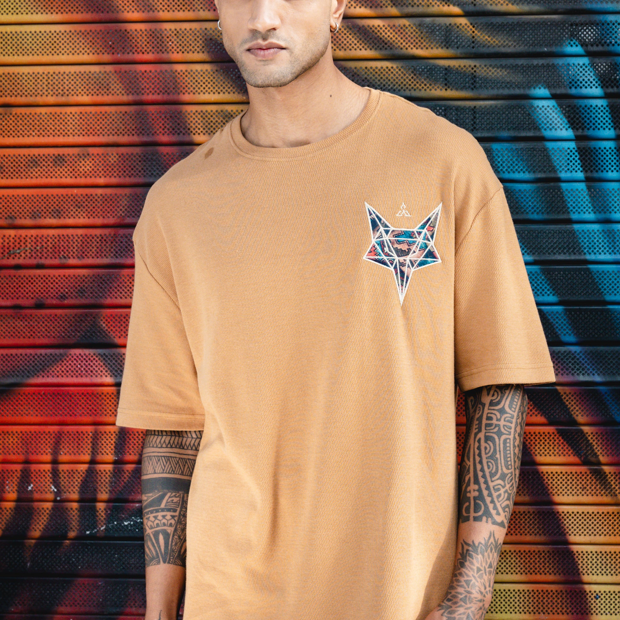 Fox Head origami Oversized Black T-Shirt ( Limited Edt )